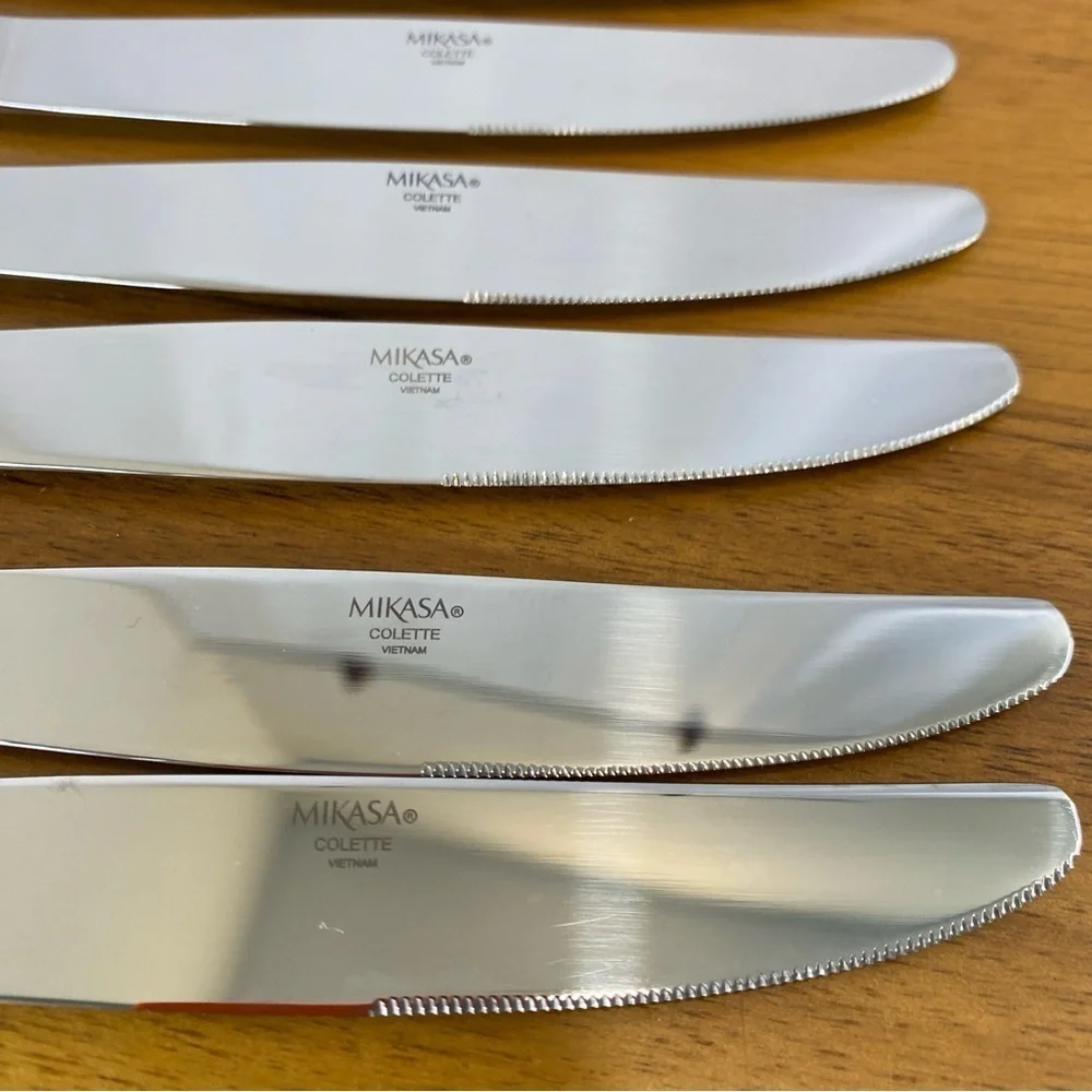 Lot Of 6 Mikasa Colette 18/10 Stainless Knives Flatware Replacement NWOT Lot A